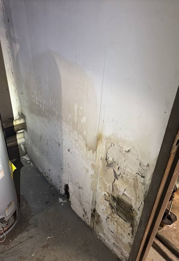 Water damage and wall deterioration identified during FCA